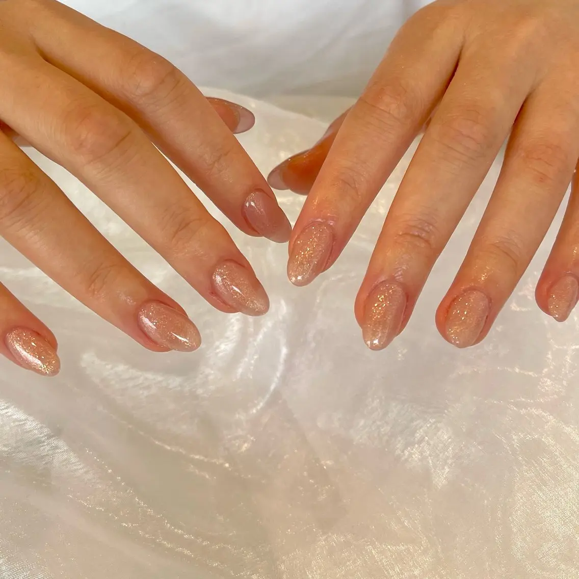 ネイル 長さ出し キラキラネイル オフィスネイル ワンカラーネイル ピンク ハンドネイル COCO NAILのネイルデザイン