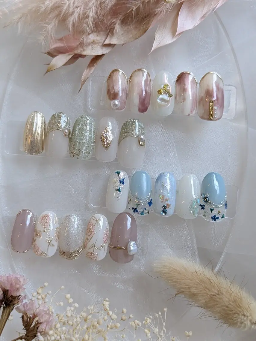 ネイル フラワーネイル マグネットネイル ニュアンスネイル オフィスネイル シンプルネイル ハンドネイル Nailsalon Arumのネイルデザイン