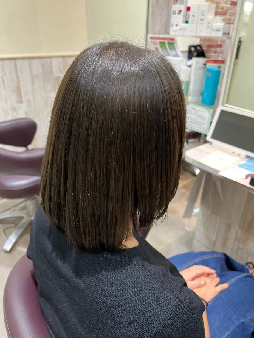 ミディアム ボブ 髪質改善 髪質改善/縮毛矯正/ 艶髪/春山良太のヘアスタイル