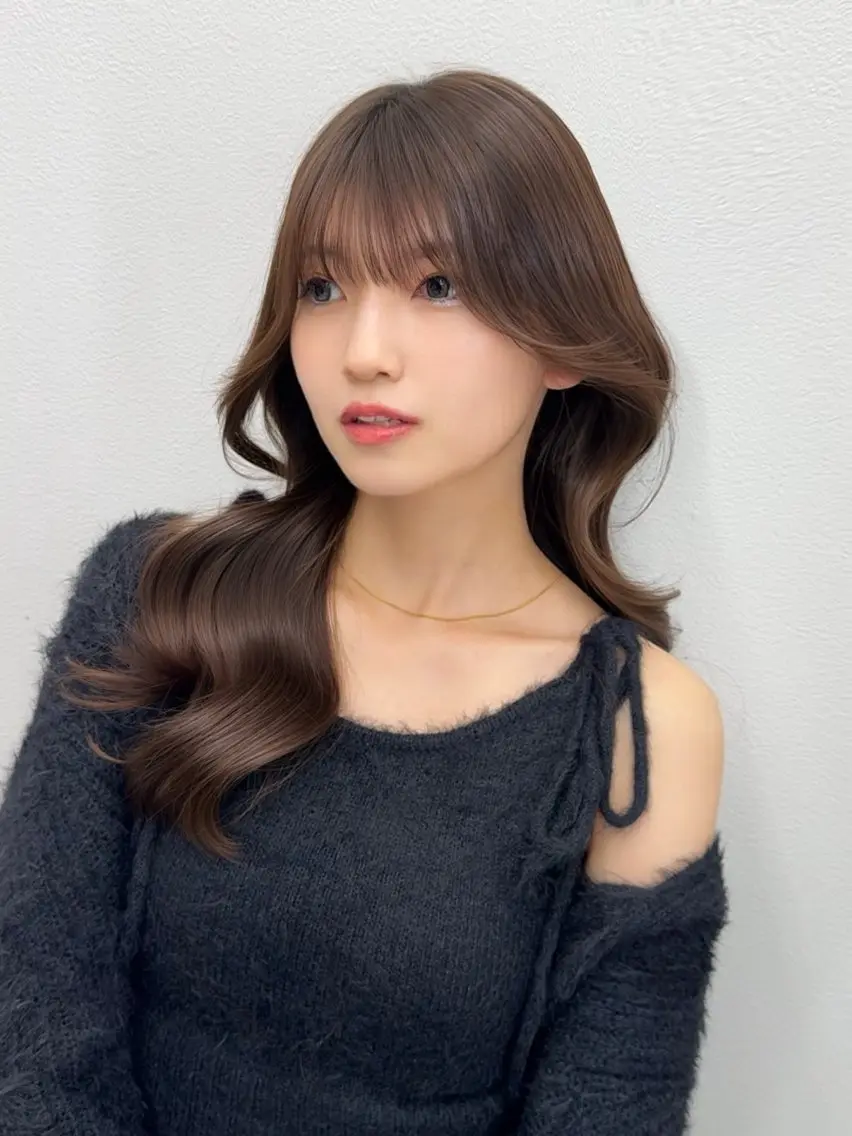 ミディアム カラー ヘアアレンジ 艶カラー/髪質改善 /顔まわり/内藤 輝のヘアスタイル
