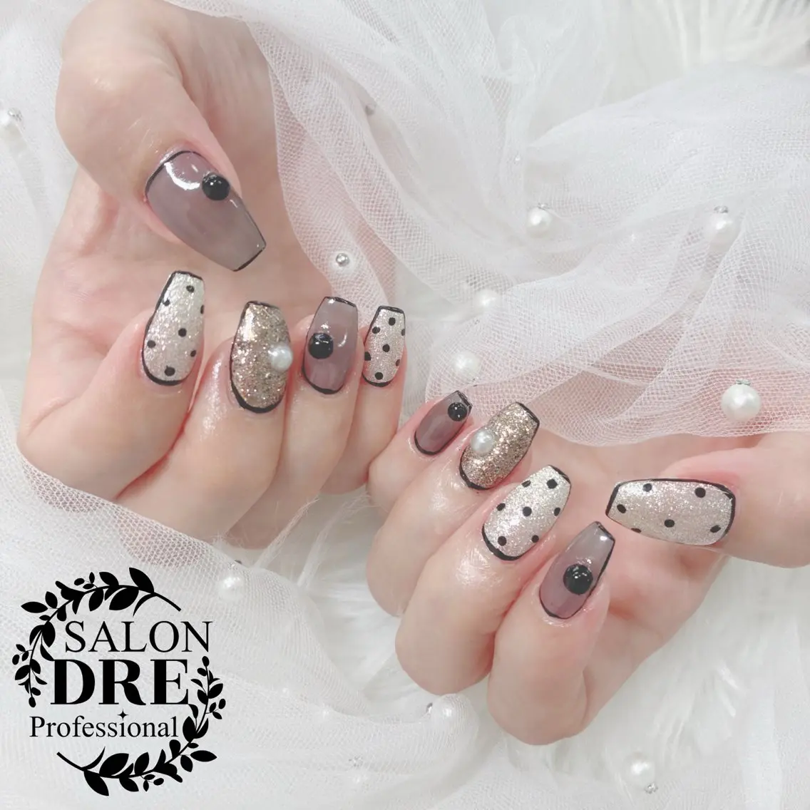 ネイル ドット 持ち込み ハンドネイル salonDRE AZUSAのネイルデザイン