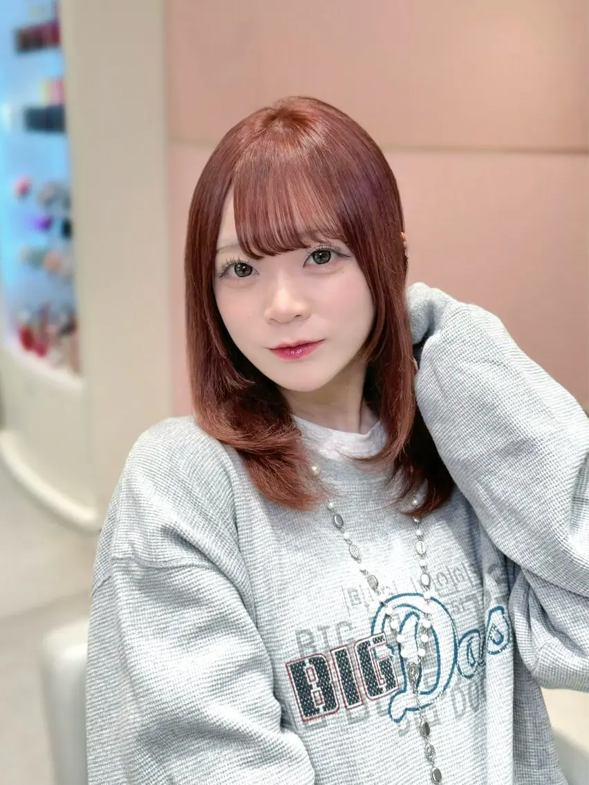 セミロング カラー ヘアカラー トリートメント ヘッドスパ ヘアセット 韓国ヘア/レイヤー/ 顔まわり/りょーとのヘアスタイル