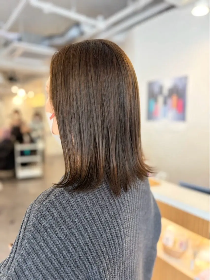 セミロング カラー 新垣 海斗のヘアスタイル
