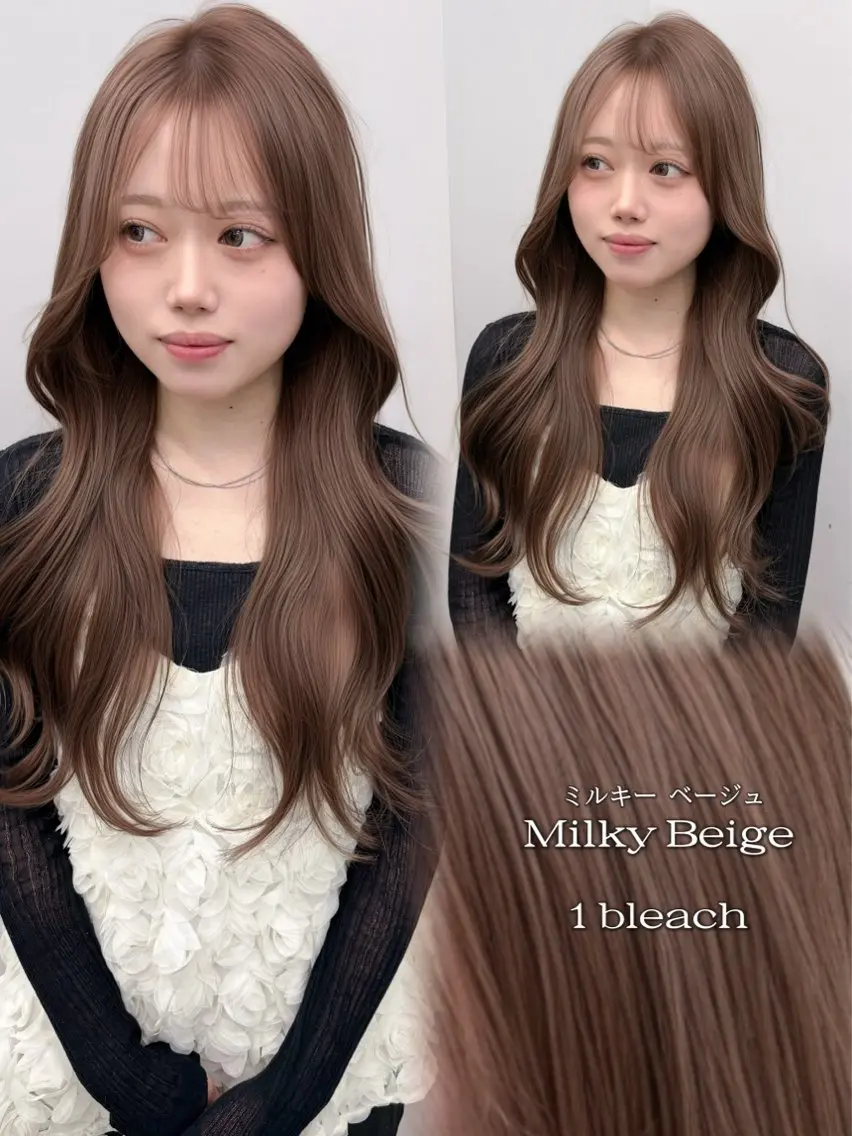 ロング カラー ブリーチ ダブルカラー ハイトーンカラー イルミナカラー ブリーチなしカラー カット ヘアカラー トリートメント 表参道/透明感カラー 韓国ヘア長田雄希のヘアスタイル