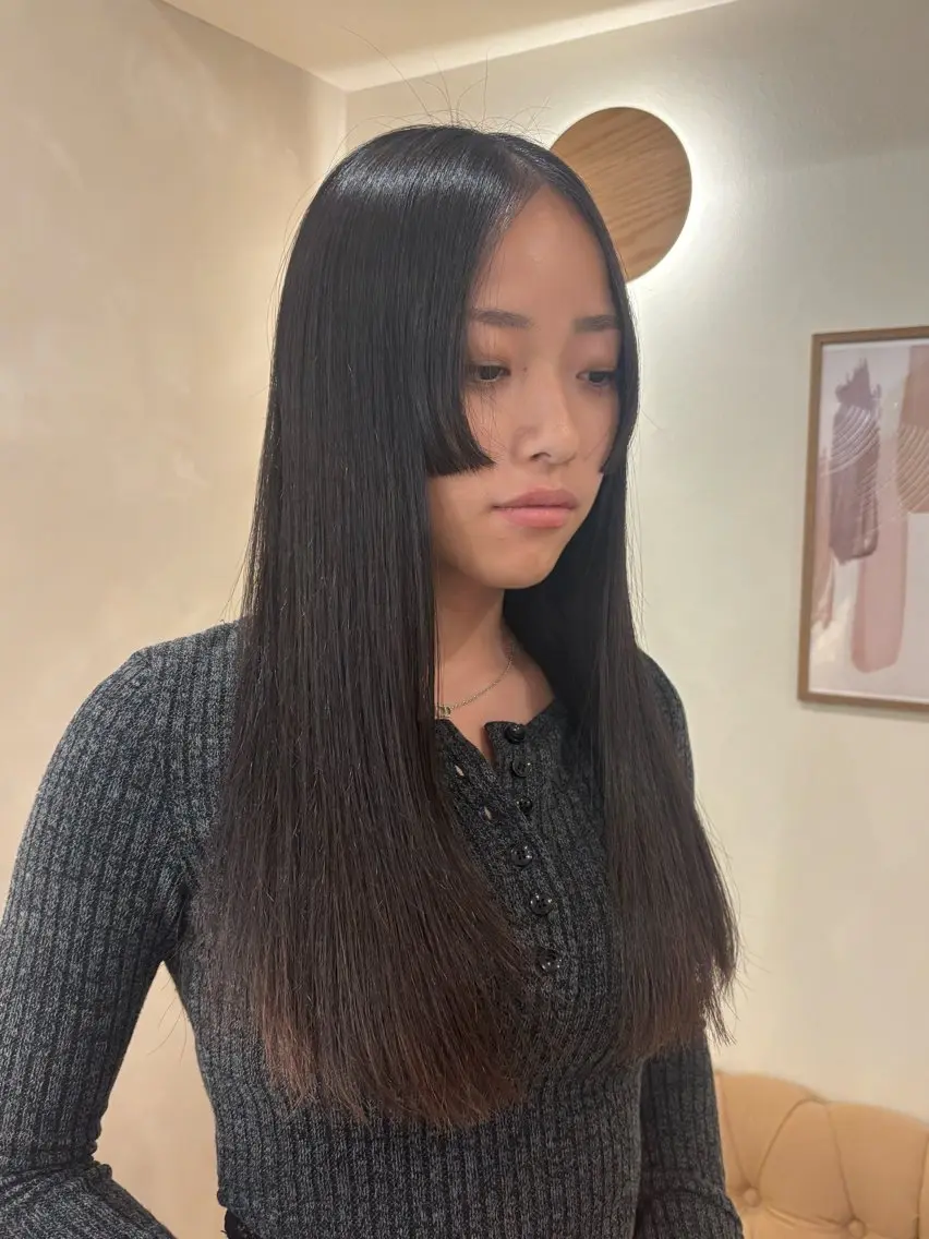 ロング 姫カット 髪質改善 カット 縮毛矯正 シンバ ヒナノ/髪質 改善/縮毛矯正のヘアスタイル