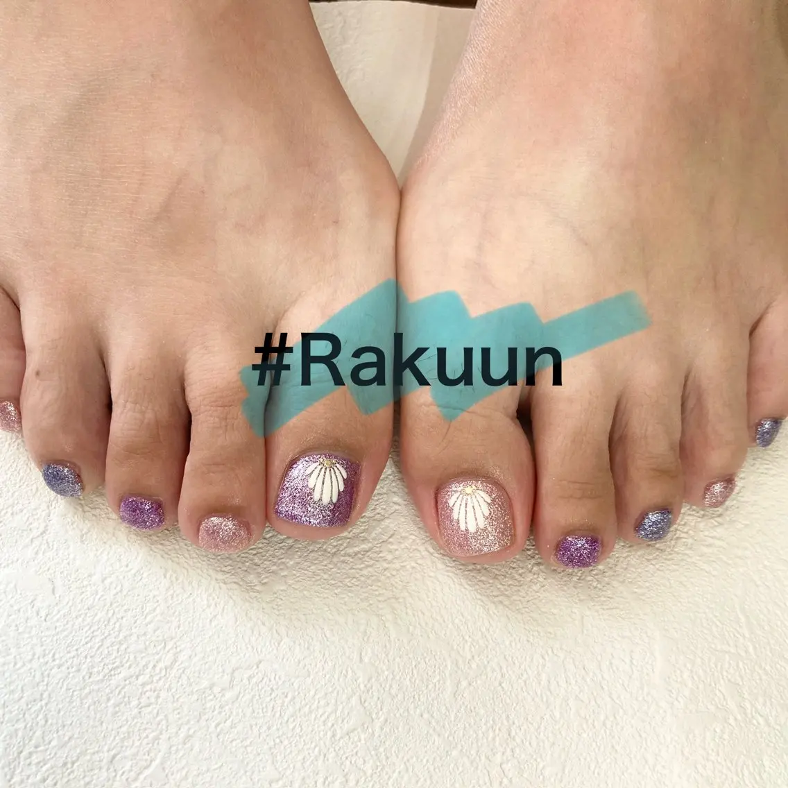 ネイル フラッシュネイル 夏ネイル フットネイル ☀️9:00受付可能 Rakuunのんのネイルデザイン
