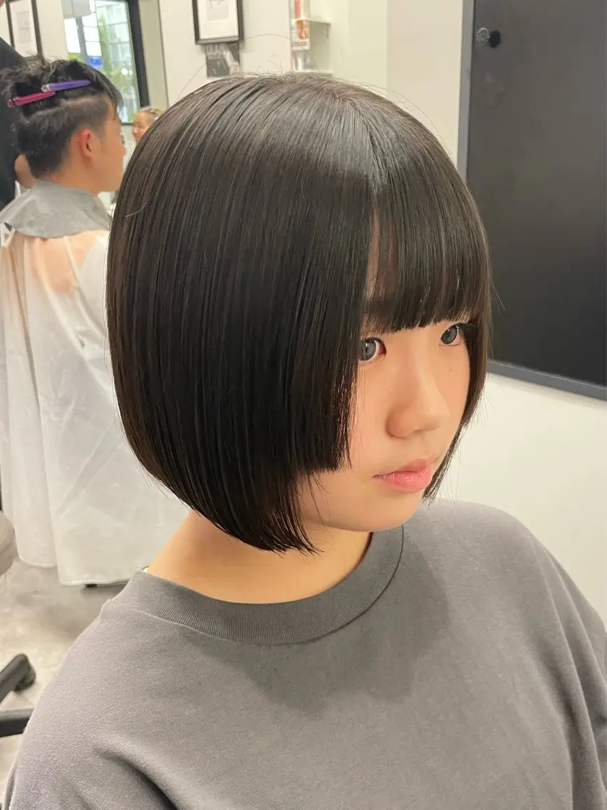 ショート ボブ 姫カット 鎌取/透明感カラー /ボブ/顔まわりのヘアスタイル