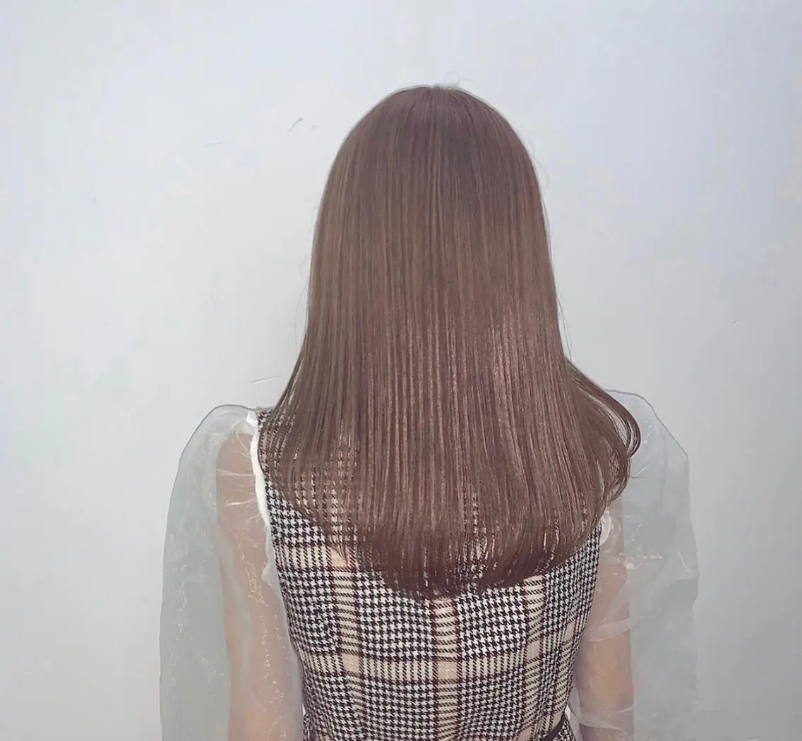 ロング カラー ベージュカラー ブリーチ ピンクカラー ピンクベージュ ブリーチソムリエ認定 梅田茶屋町Eir辻のヘアスタイル