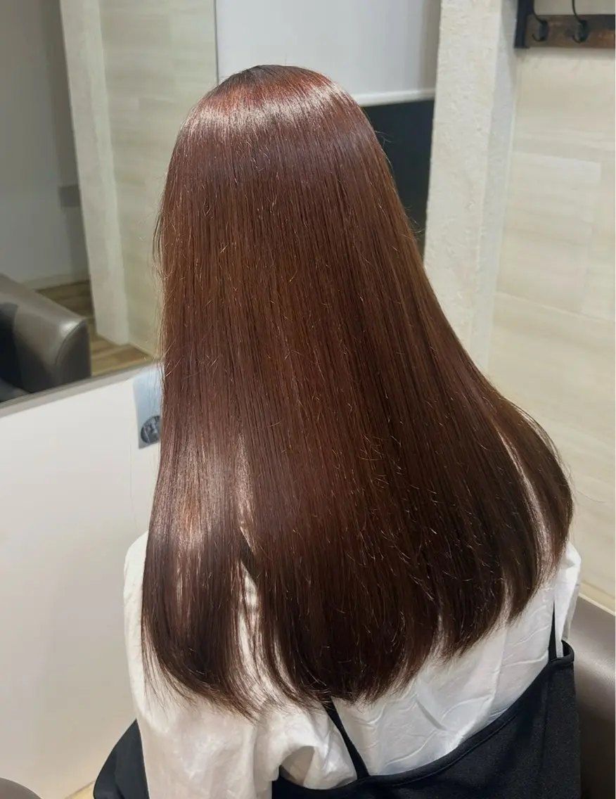 ロング カラー ブラウンカラー オレンジ オレンジブラウン ヘアカラー Hanon 掛水 美桜のヘアスタイル