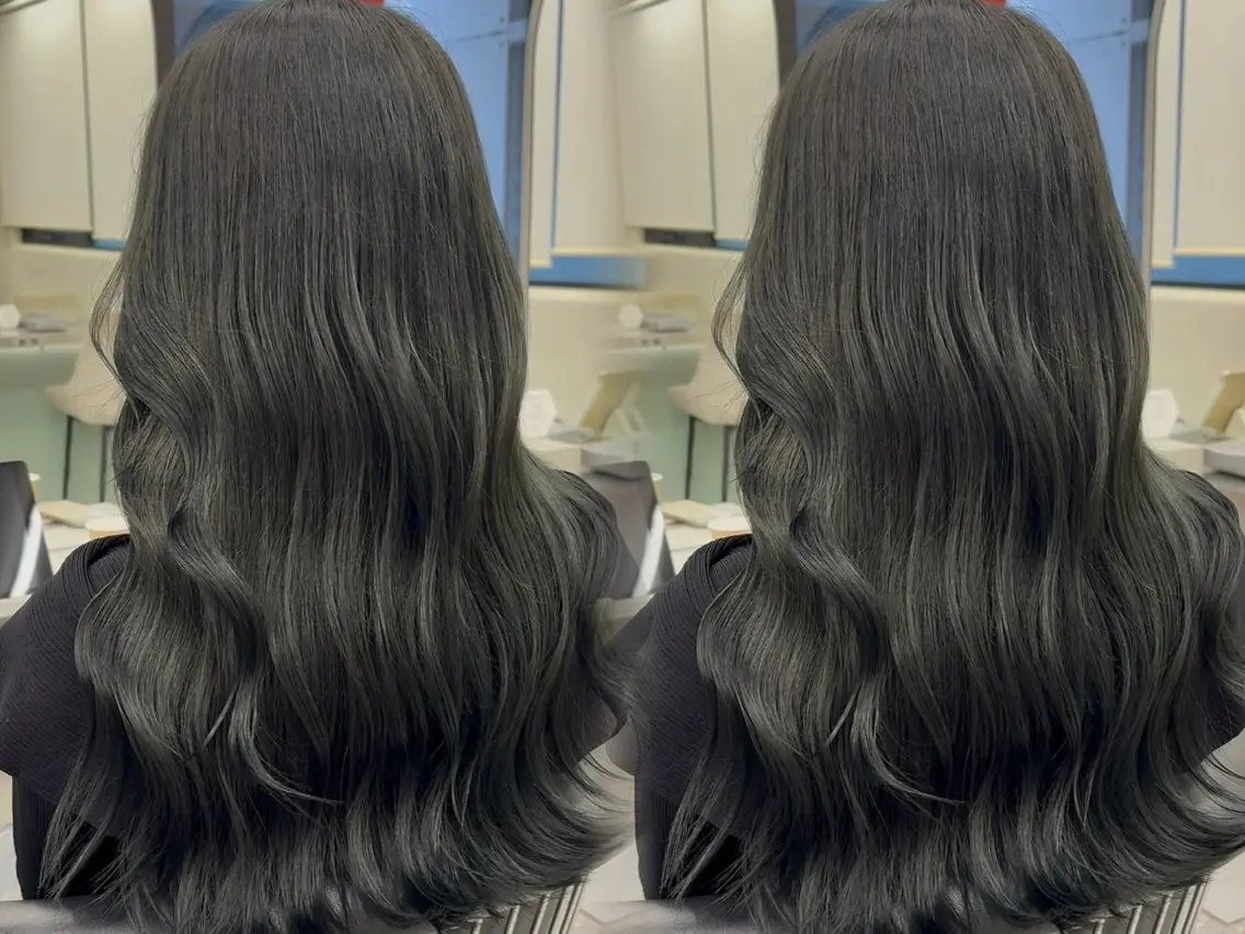 ロング カラー 透明感カラー グレージュ オリーブグレージュ オリーブグレー ヘアカラー トリートメント 村上 大武のヘアスタイル