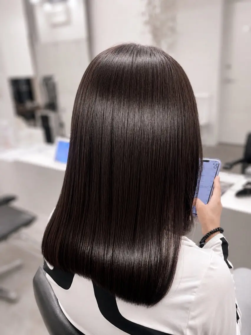 ミディアム カラー ブラウンカラー ダークブラウン カット ヘアカラー トリートメント 新宿/透明感カラー/ 艶髪人気/Renaのヘアスタイル
