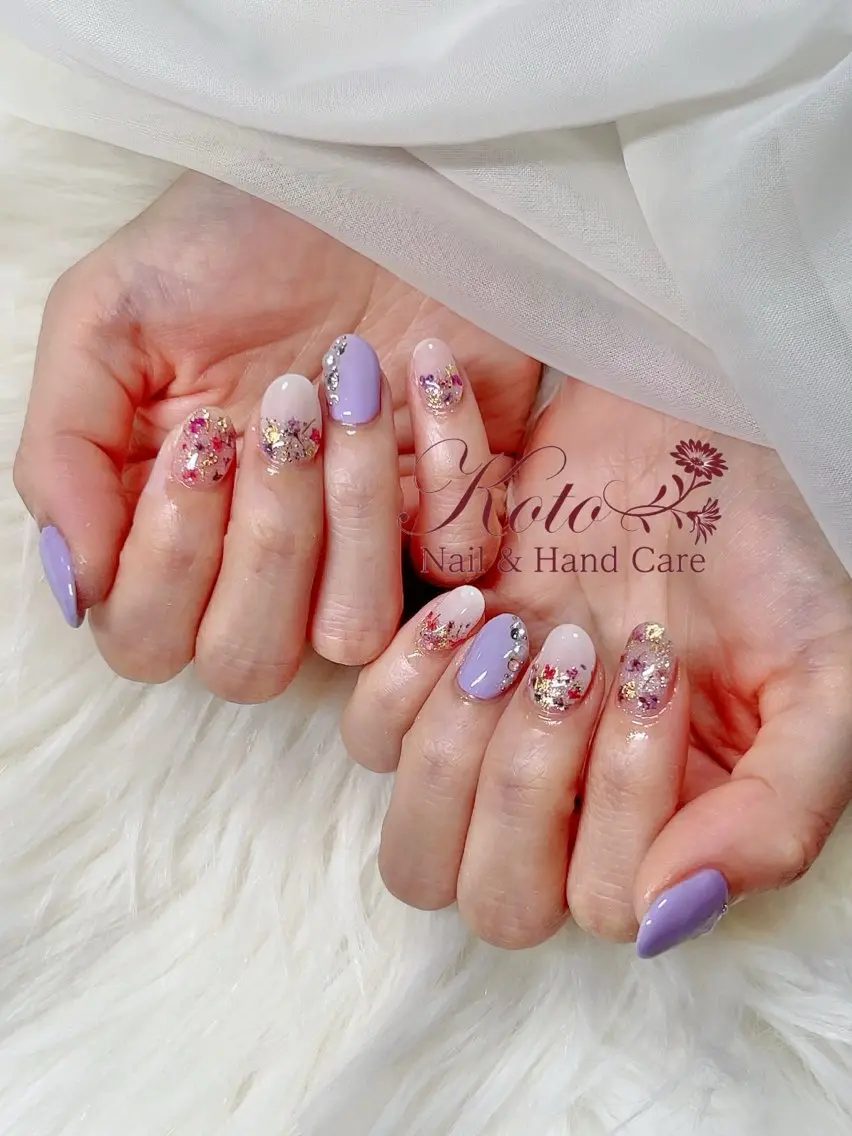 ネイル 長さ出し ジェルネイル 持ち込み ニュアンスネイル 赤色 ハンドネイル Nail Salon KOTOのネイルデザイン