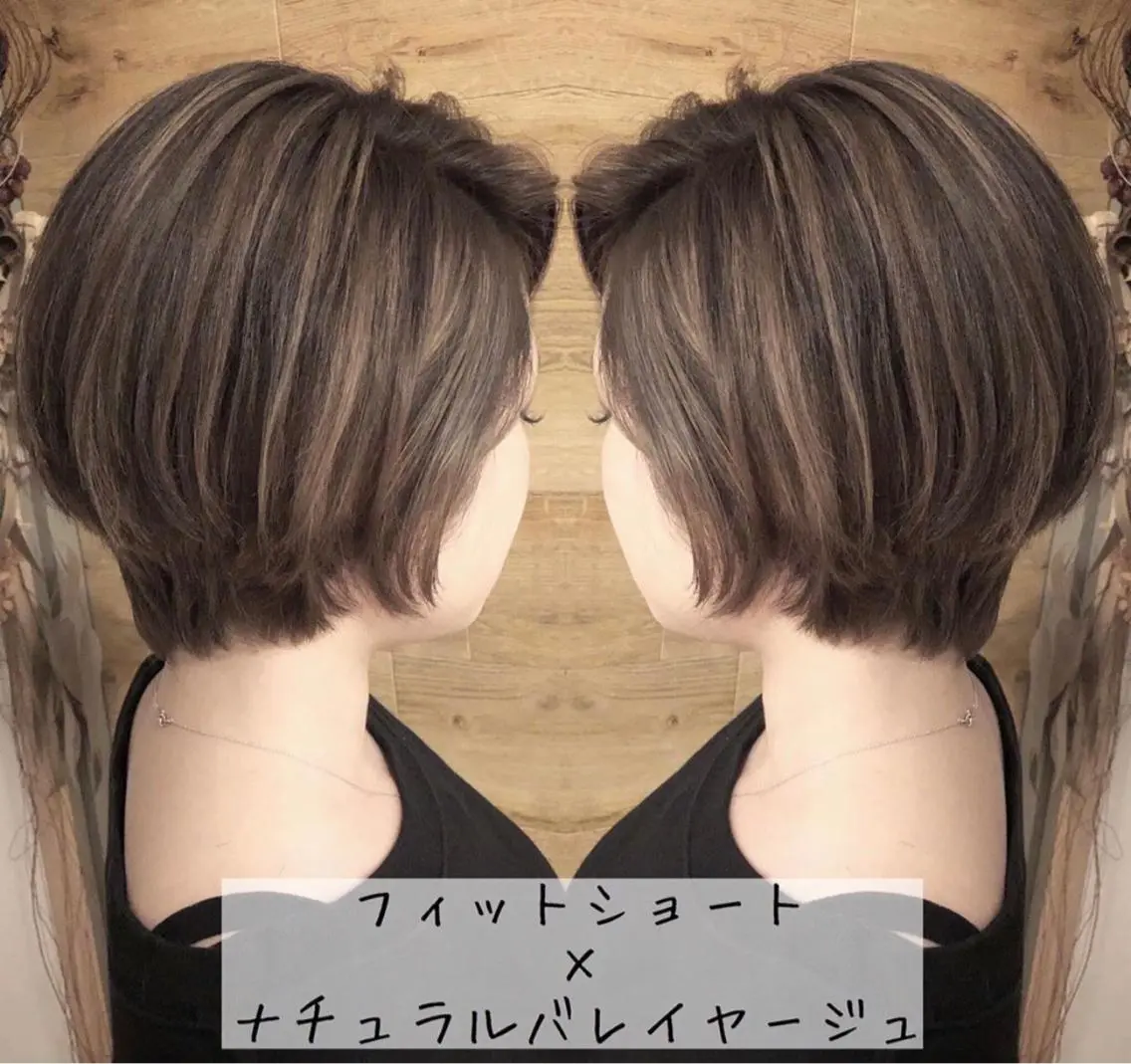 ショート カラー バレイヤージュ レイヤーカット ショートヘア テトネ タカシのヘアスタイル