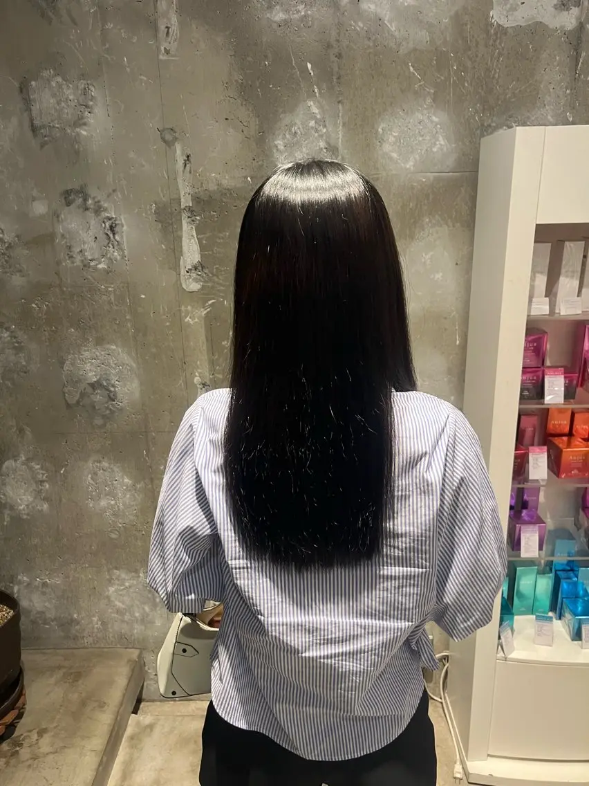 カラー 黒髪 透明感カラー ナチュラルブラック 橋本 士のヘアスタイル