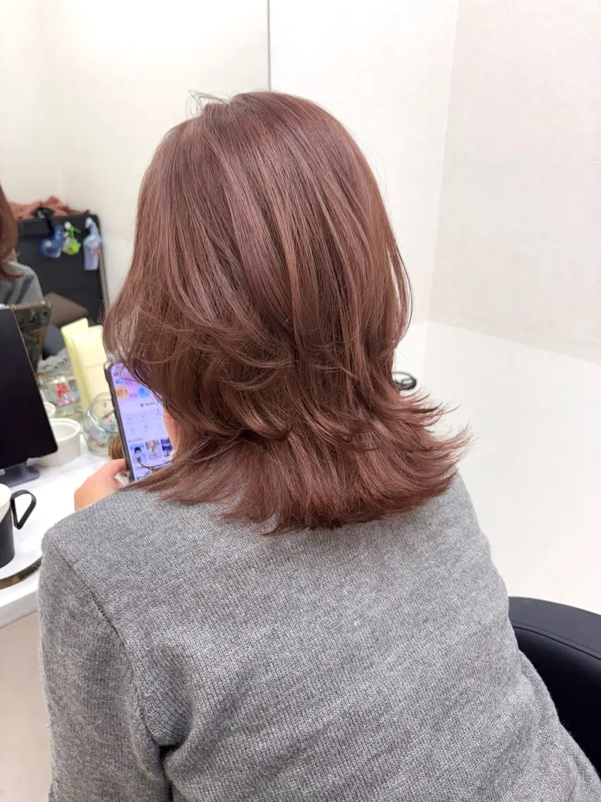 ミディアム カラー カット ヘアカラー 半個室/透明感カラー /SAKURAのヘアスタイル