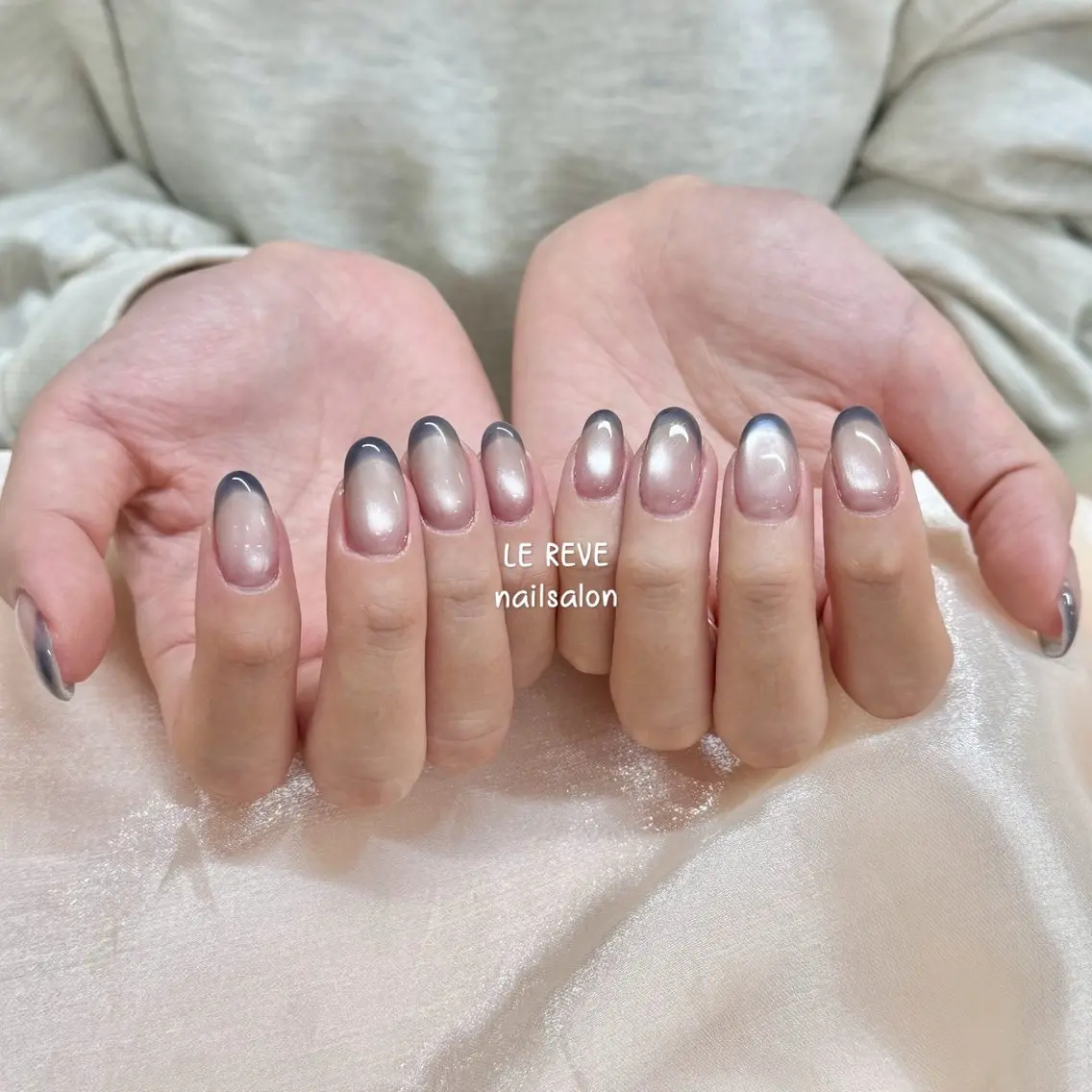 ネイル フレンチネイル マグネットネイル LE REVE nailsalonのネイルデザイン