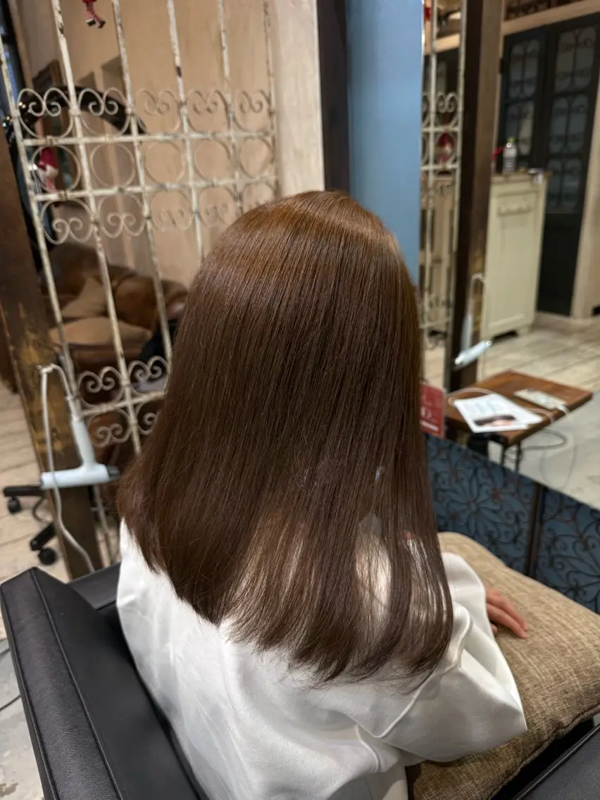 ミディアム カラー ベージュカラー ブリーチ 透明感カラー ダブルカラー ブリーチなしカラー ヘアカラー 透明感カラー🫧 nanamiのヘアスタイル