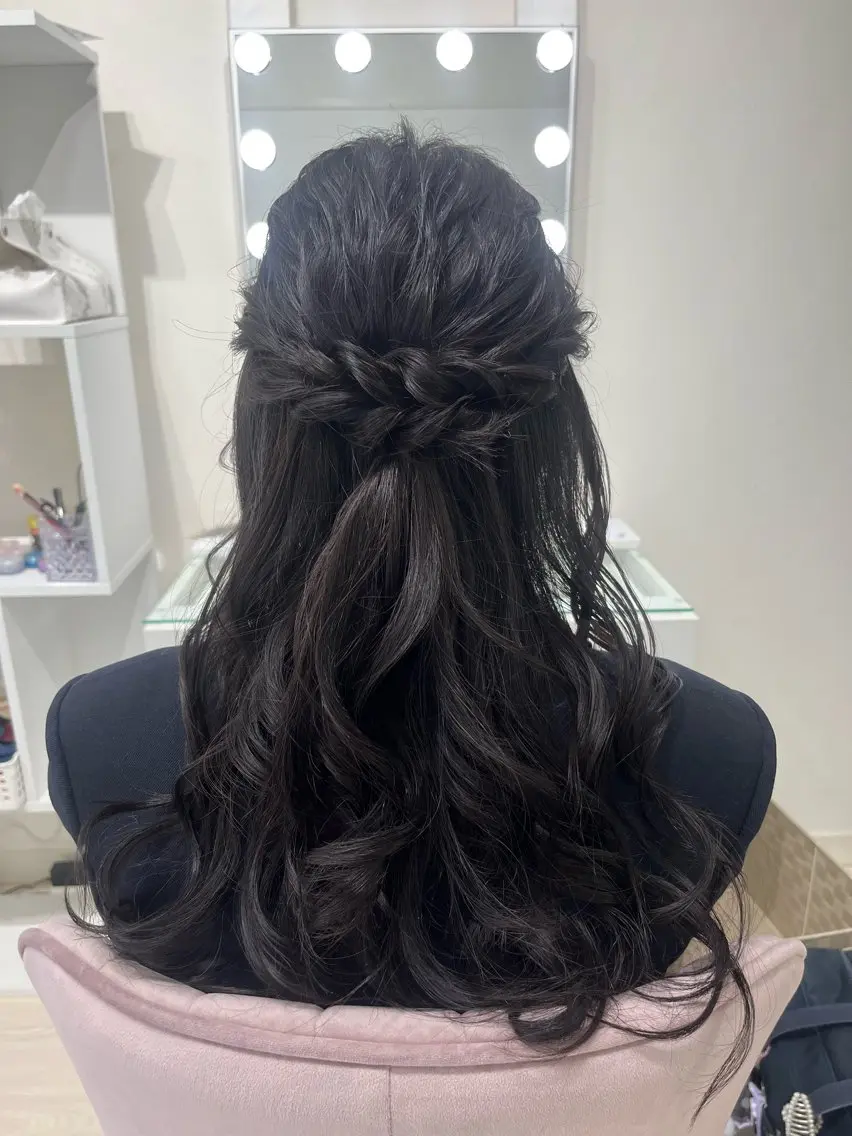 ロング ヘアアレンジ ハーフアップ ヘアセット ヘアセットサロン /上坪愛美のヘアスタイル