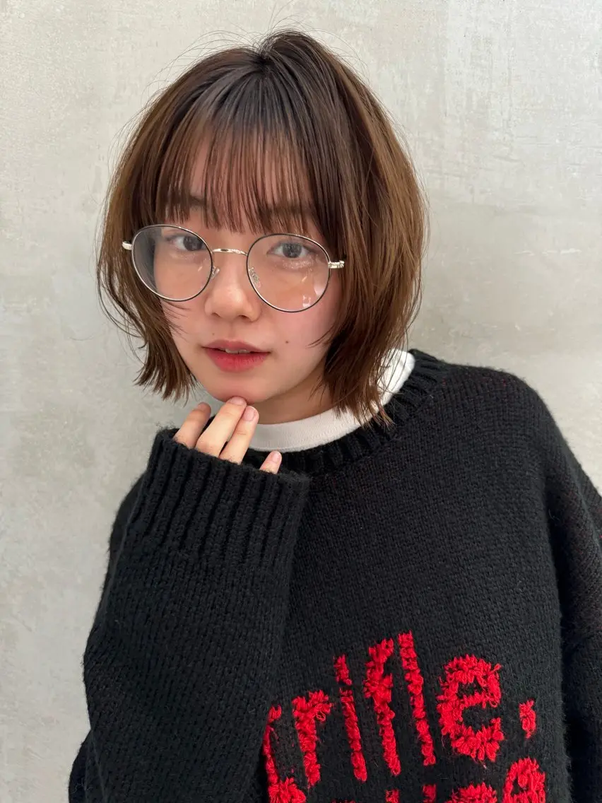 ショート 🫧ボブ／縮毛矯正／ 小顔／ゆーな🫧のヘアスタイル