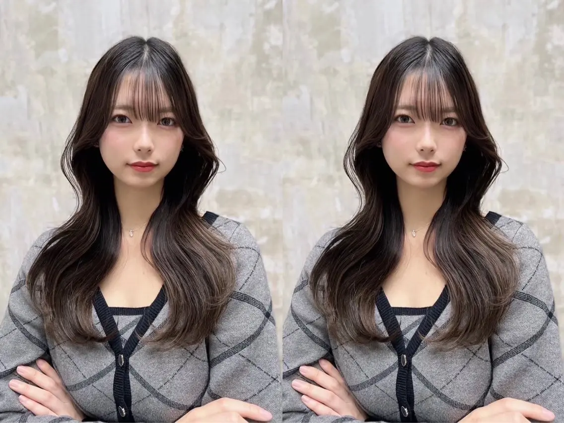 カラー グレージュ eve🐰束間まつ毛 /透明感カラーのヘアスタイル