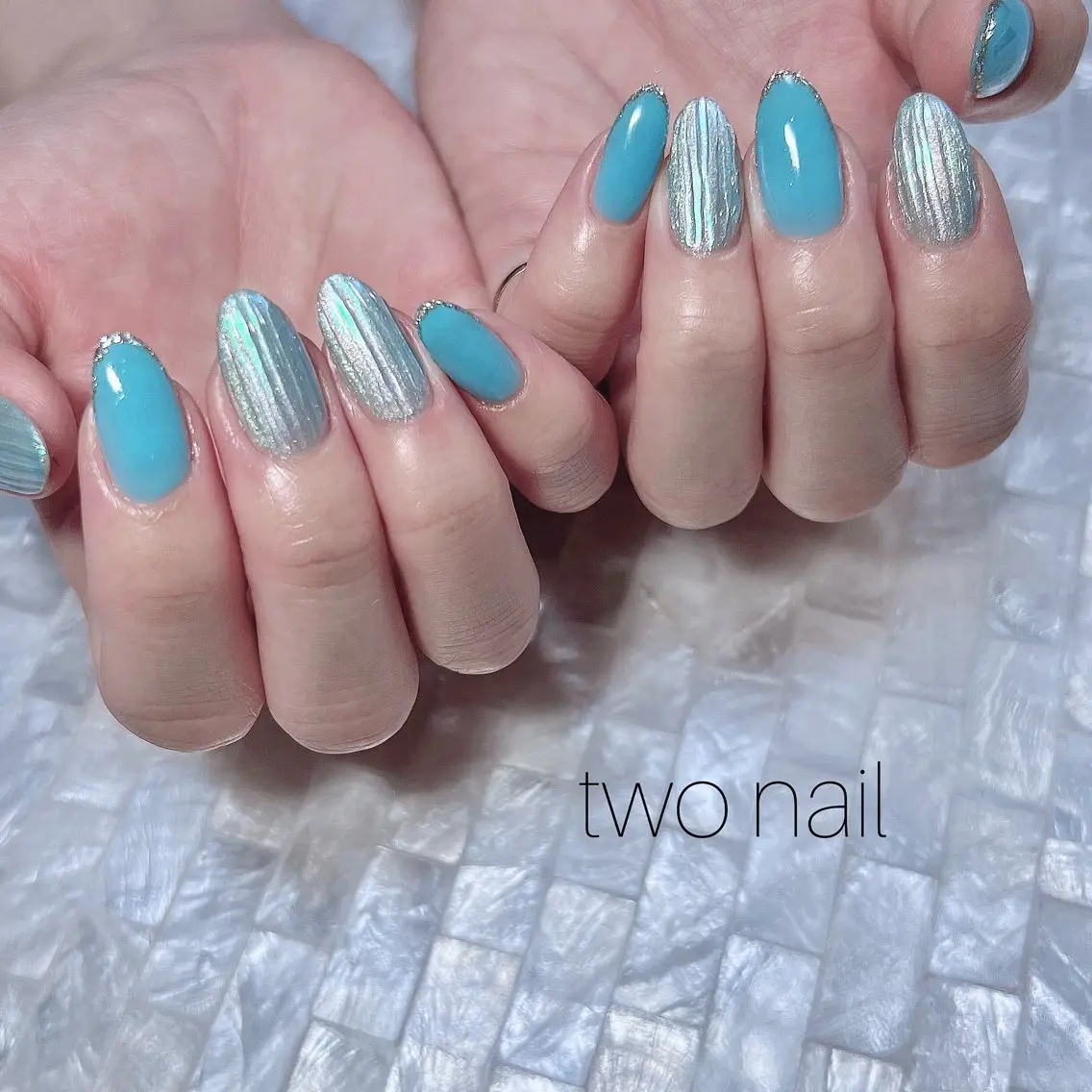 ネイル アートネイル ネイルチップ ホワイト ハンドネイル two nailのネイルデザイン