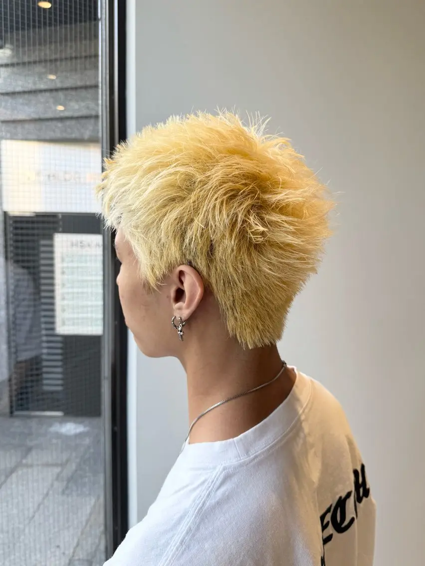 ショート メンズ スパイキーショート ショートヘア ヘアカラー トリートメント ハイトーン/ブリーチ /ボブ特化/SOMAのヘアスタイル