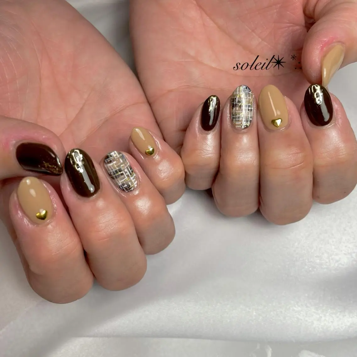 ネイル バレンタイン ハンドネイル 粟津 美紀のネイルデザイン