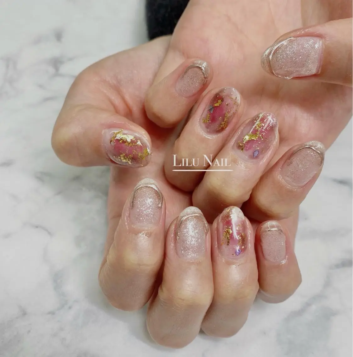 ネイル ニュアンスネイル モチの良さ◉ フィルインネイル♡のネイルデザイン