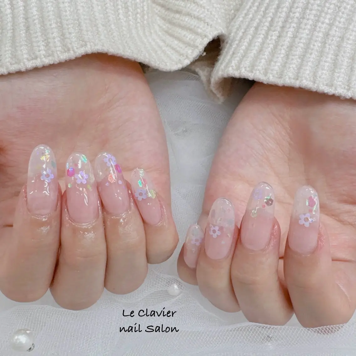 ネイル アートネイル オーロラネイル チークネイル 長さ出し フットネイル ハンドネイル Hazuki nailのネイルデザイン
