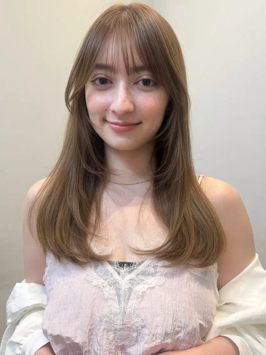 セミロング カラー ブリーチ 透明感カラー ダブルカラー ブリーチなしカラー カット ヘアカラー ブリーチなしカラー /艶カラー🌼水谷のヘアスタイル
