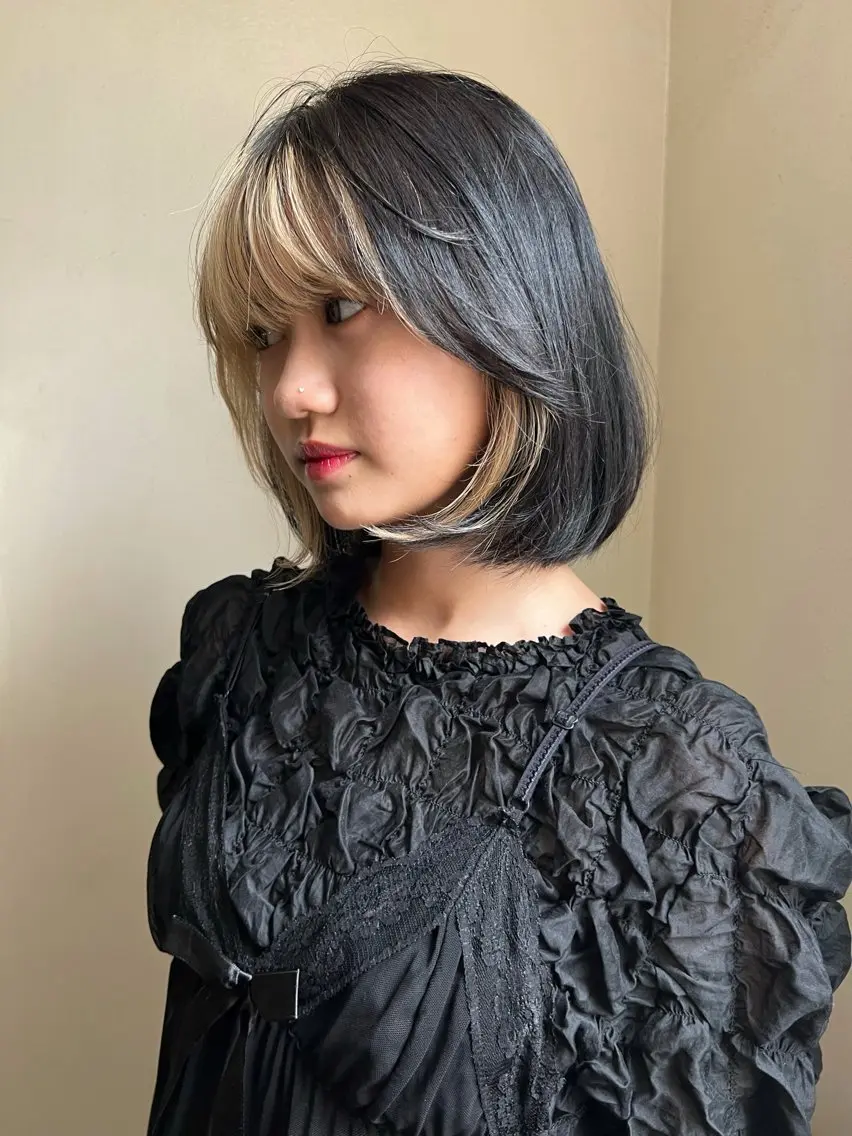 ショート カット ヘアカラー トリートメント 東のりか/ハイトーン ブリーチカラー/ボブのヘアスタイル