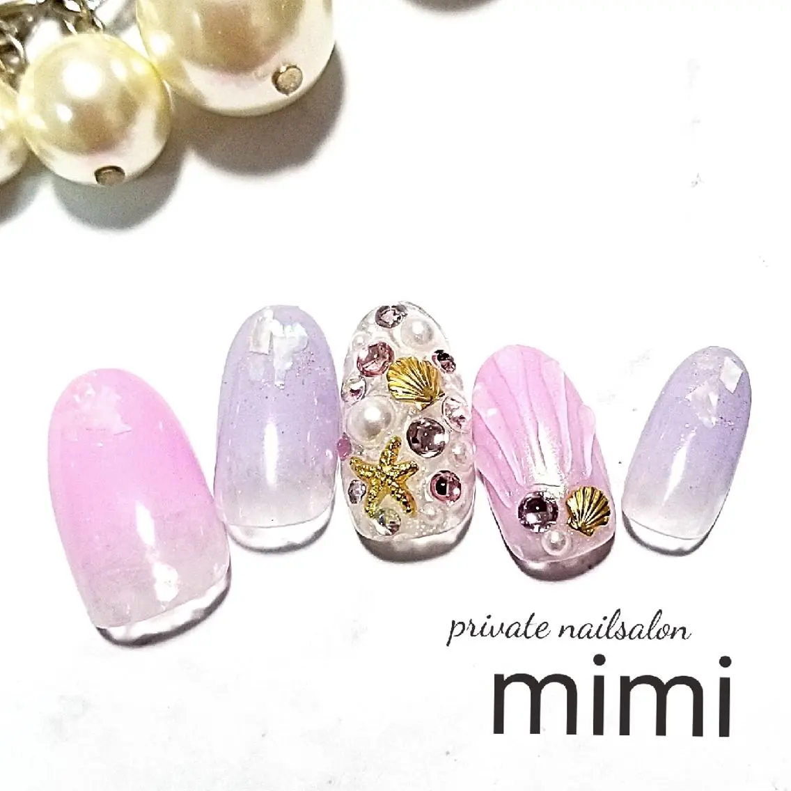 ネイル ピンク パープル 博多ネイル ｍｉｍｉのネイルデザイン