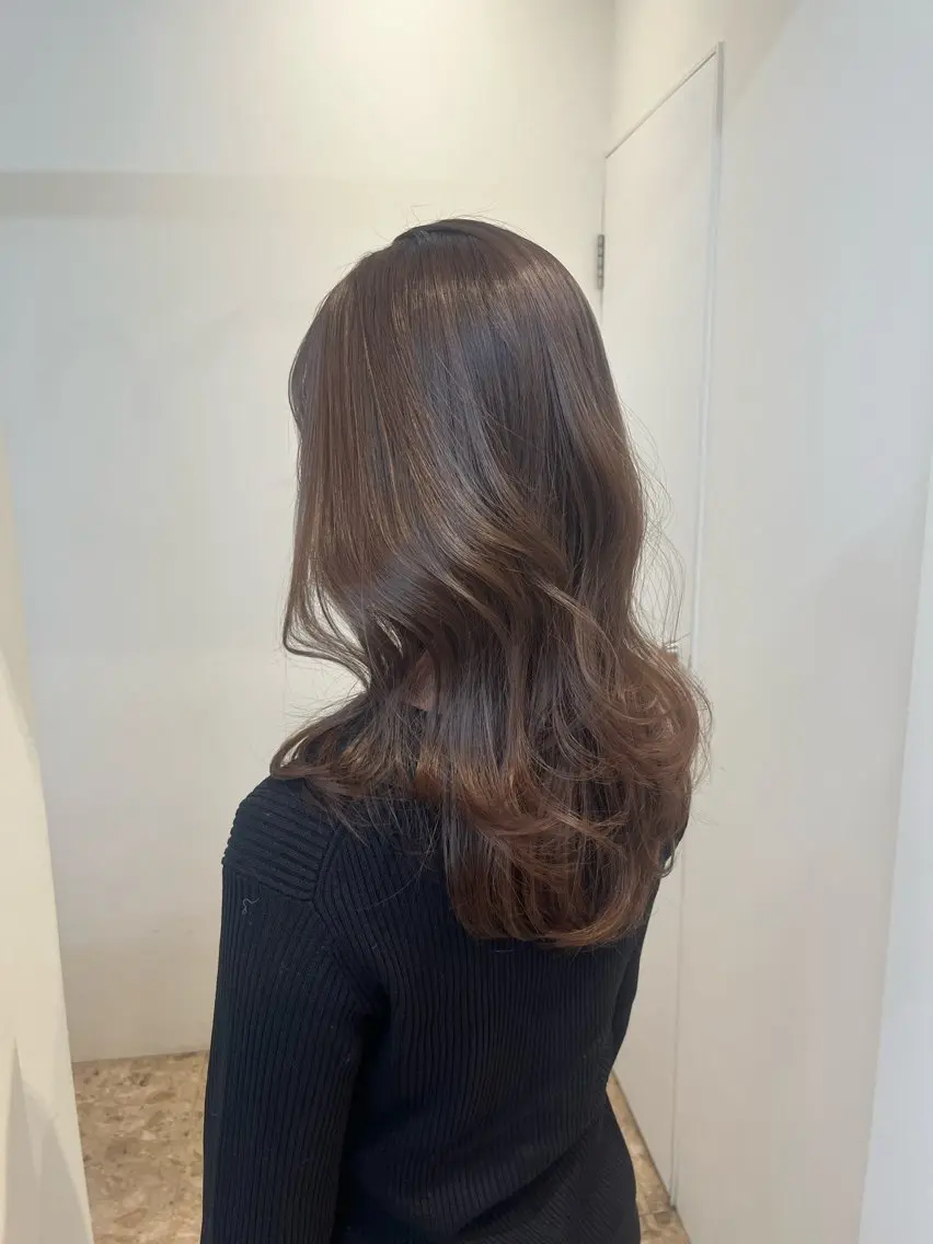 セミロング カラー ブラウンカラー 透明感カラー ダブルカラー グレージュ カット ヘアカラー トリートメント 透明感カラー/京都 烏丸/Himariのヘアスタイル