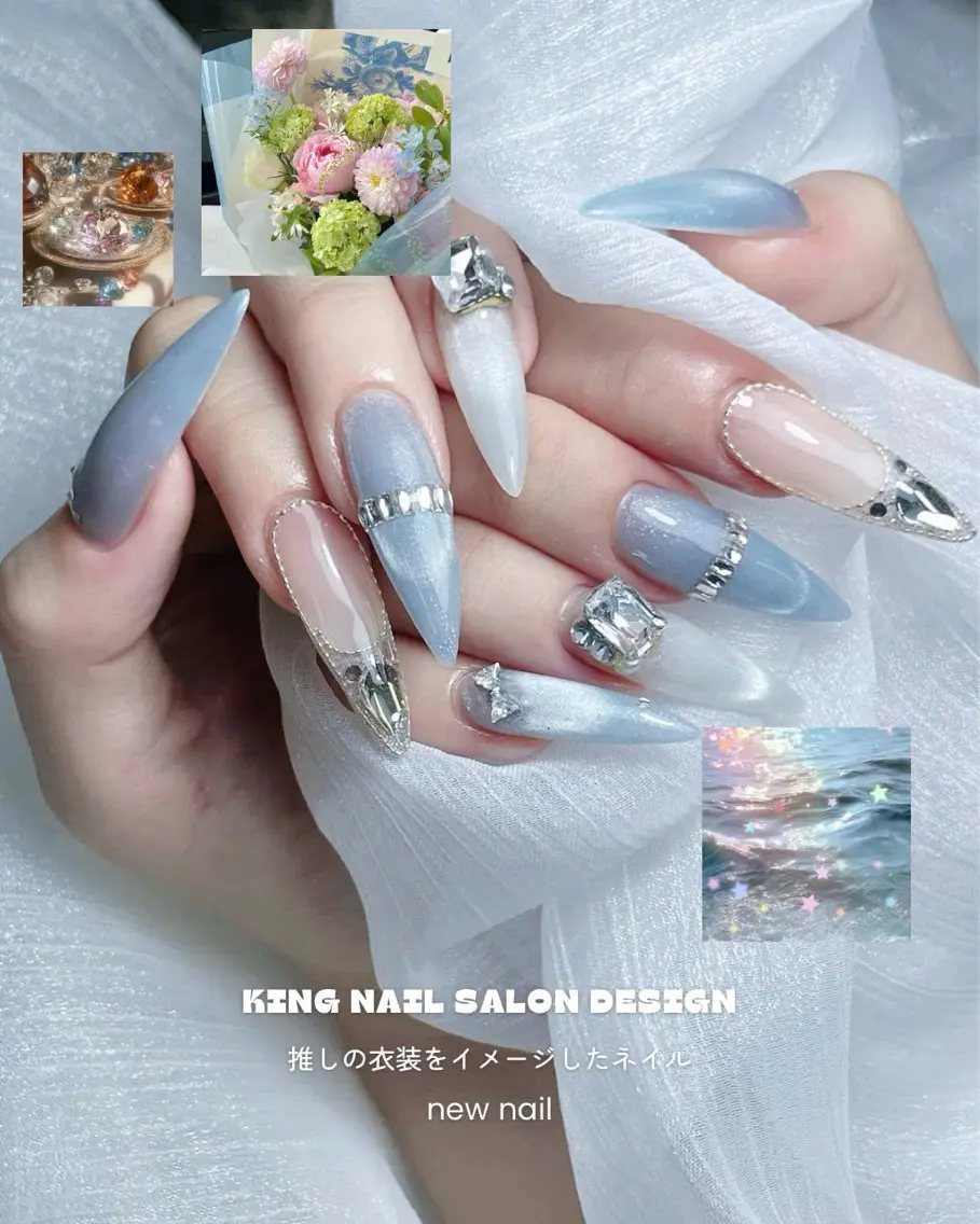 ネイル アートネイル 長さ出し フレンチネイル 韓国ネイル マグネットネイル ハンドネイル King Nail_Salonのネイルデザイン