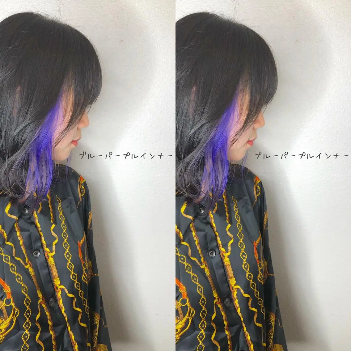 ミディアム カラー ブリーチ ブルーカラー ネイビーカラー あさだ しゅうたろうのヘアスタイル