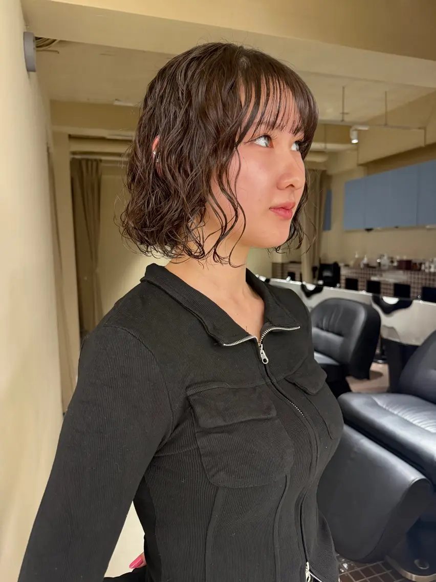ミディアム カラー パーマ カット パーマ 表参道🌿赤み消し カラー/チナツのヘアスタイル
