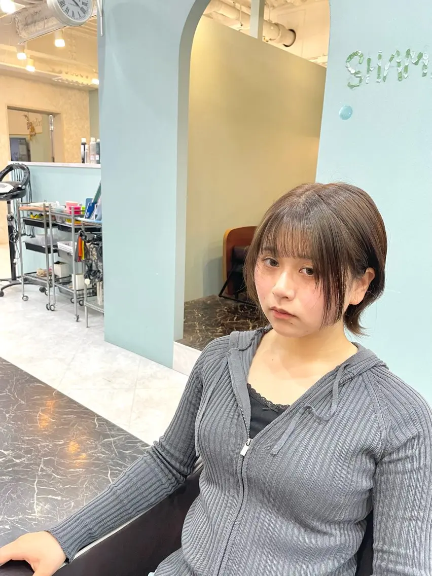 ショート ショートヘア ウルフカット カット ヘアカラー 亀川蓮 Agu hairのヘアスタイル
