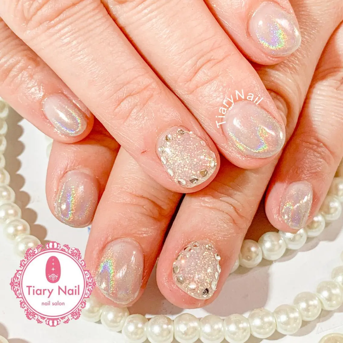 ネイル 桜ネイル 成人式 オフィスネイル ハンドネイル 💗🪽Tiary Nail🪽💗のネイルデザイン