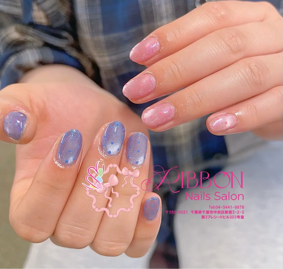 ネイル フレンチネイル ジェルネイル マグネットネイル 持ち込み ニュアンスネイル ハンドネイル Ribbonnail salonのネイルデザイン