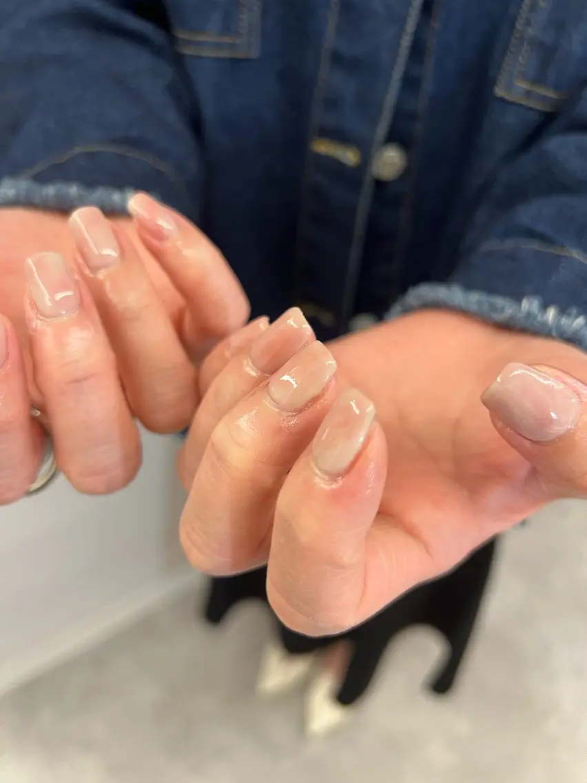 ネイル ジェルネイル 韓国ネイル 大理石ネイル(マーブル) パラジェル シンプルネイル ハンドネイル ハンドケア Bana_ Nailのネイルデザイン