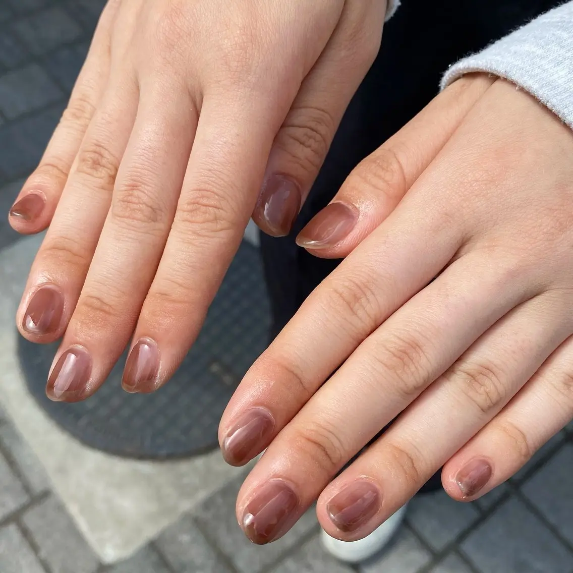 ネイル メンズネイル ワンカラーネイル リボン ワンホンネイル studio tam 髙橋彩夏のネイルデザイン