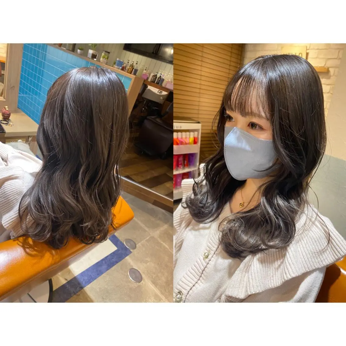 カラー ブリーチ 透明感カラー カット ヘアカラー 🩵盛れる顔周り/ 艶カラーemi🩵のヘアスタイル