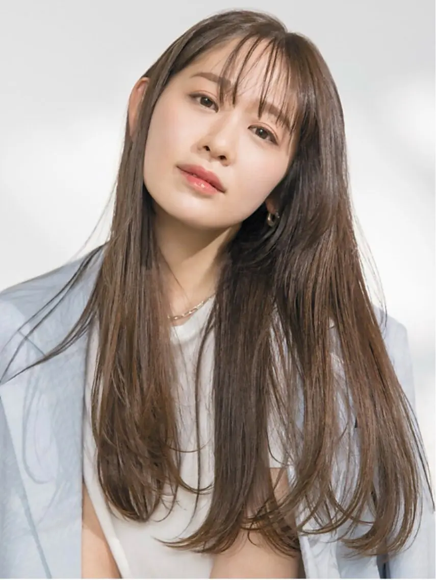 ロング カラー 北川 実織のヘアスタイル