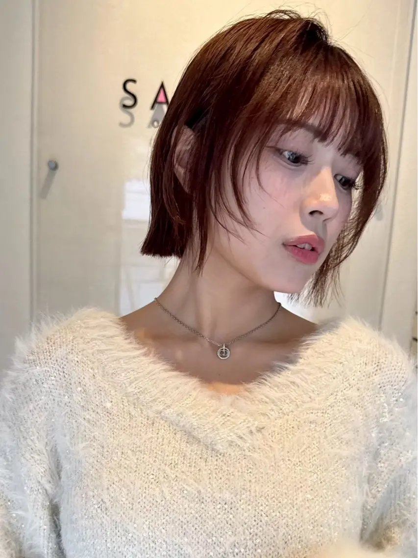ミディアム カラー ヘアカラー トリートメント 下形 歩愛のヘアスタイル