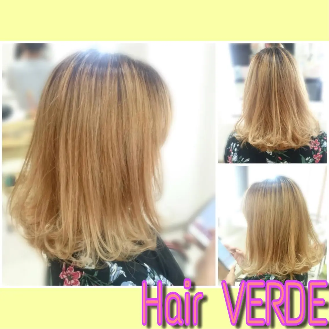 セミロング ヘアアレンジ 外ハネヘア カット トリートメント Hair VERDEのヘアスタイル