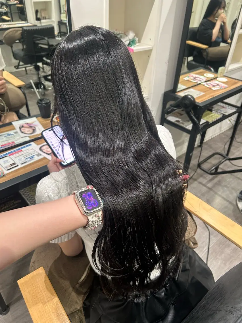 ロング カラー ヘアアレンジ 黒髪 cocotte 💟草間紫音💟のヘアスタイル