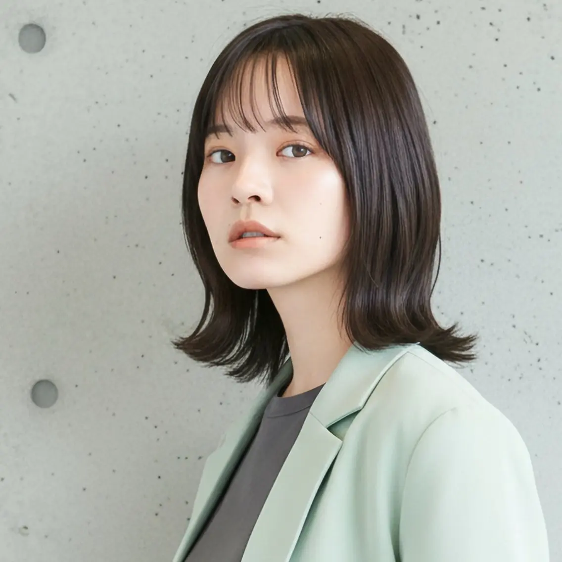 ミディアム カット ヘアカラー トリートメント ショート〜ミディアム 喜多司のヘアスタイル
