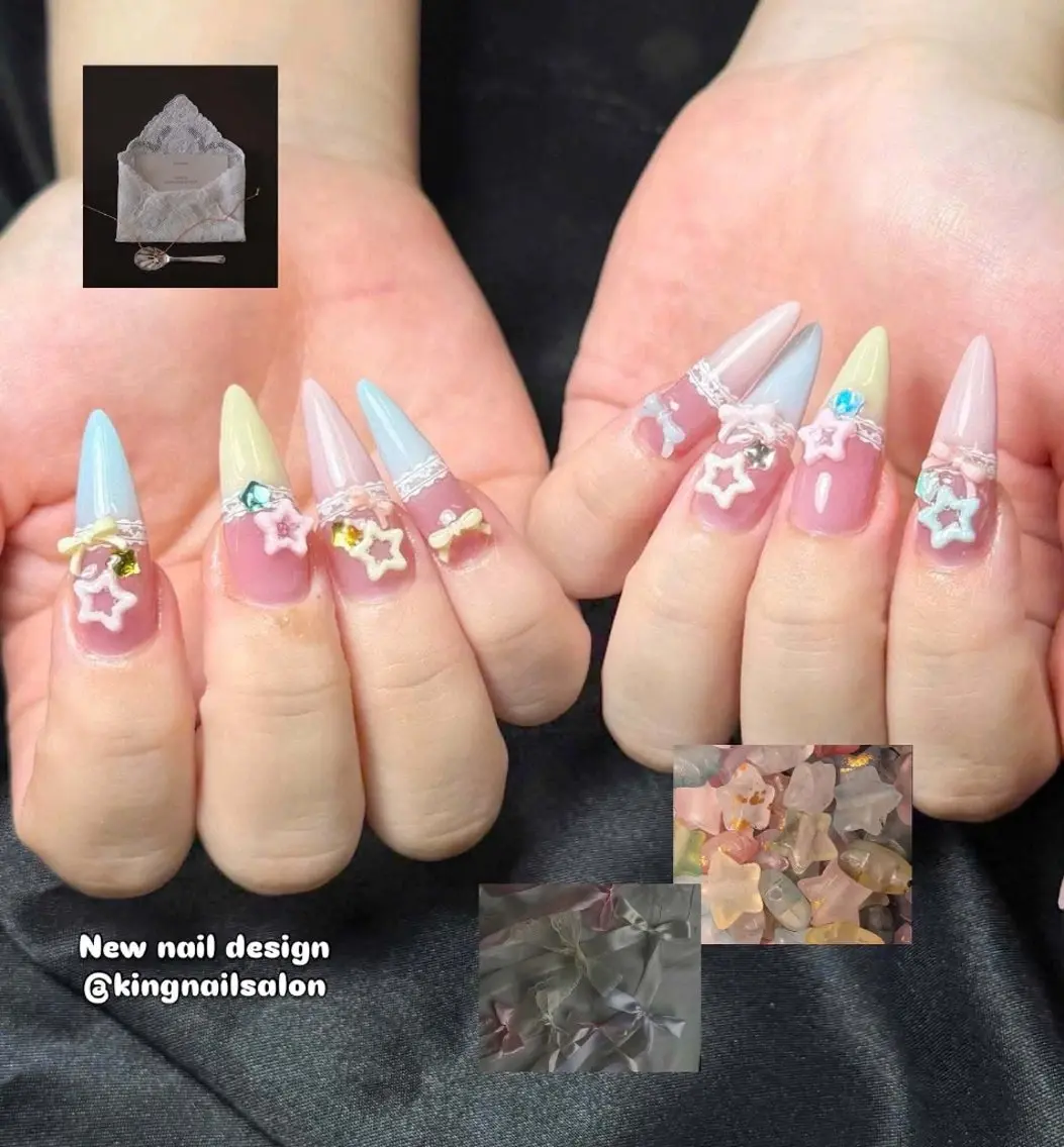 ネイル アートネイル 長さ出し フレンチネイル 韓国ネイル マグネットネイル ハンドネイル KING Nailのネイルデザイン