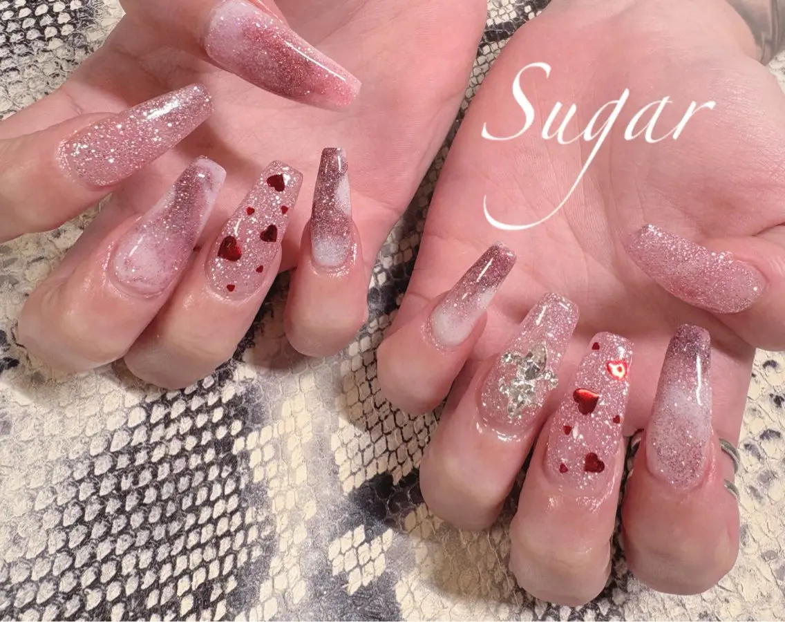 ネイル アートネイル 長さ出し フラッシュネイル ジェルネイル スカルプネイル ハンドネイル Sugar Erikaのネイルデザイン