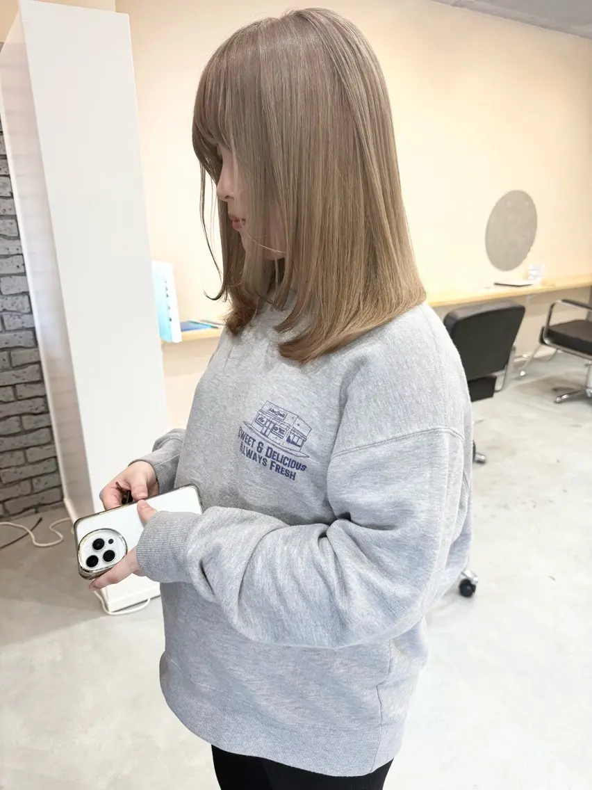 ミディアム ショートボブ ボブレイヤー ボブ 髪質改善 韓国風ヘア ヘアカラー suii..hair designのヘアスタイル